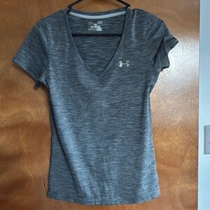 Under Armour Women's Heathered Gray V-Neck Tee
